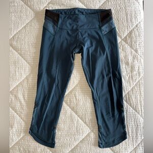 lululemon athletica Blue and Black Capri Leggings
